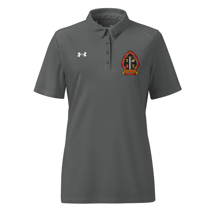 2/2 Marines Embroidered Under Armour® Women’s Polo Tactically Acquired Grey S 