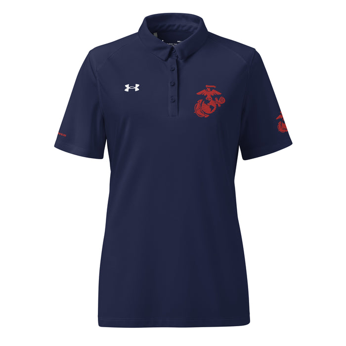 U.S. Marine Corps Red EGA Embroidered Under Armour® Women's Polo Tactically Acquired Navy S 