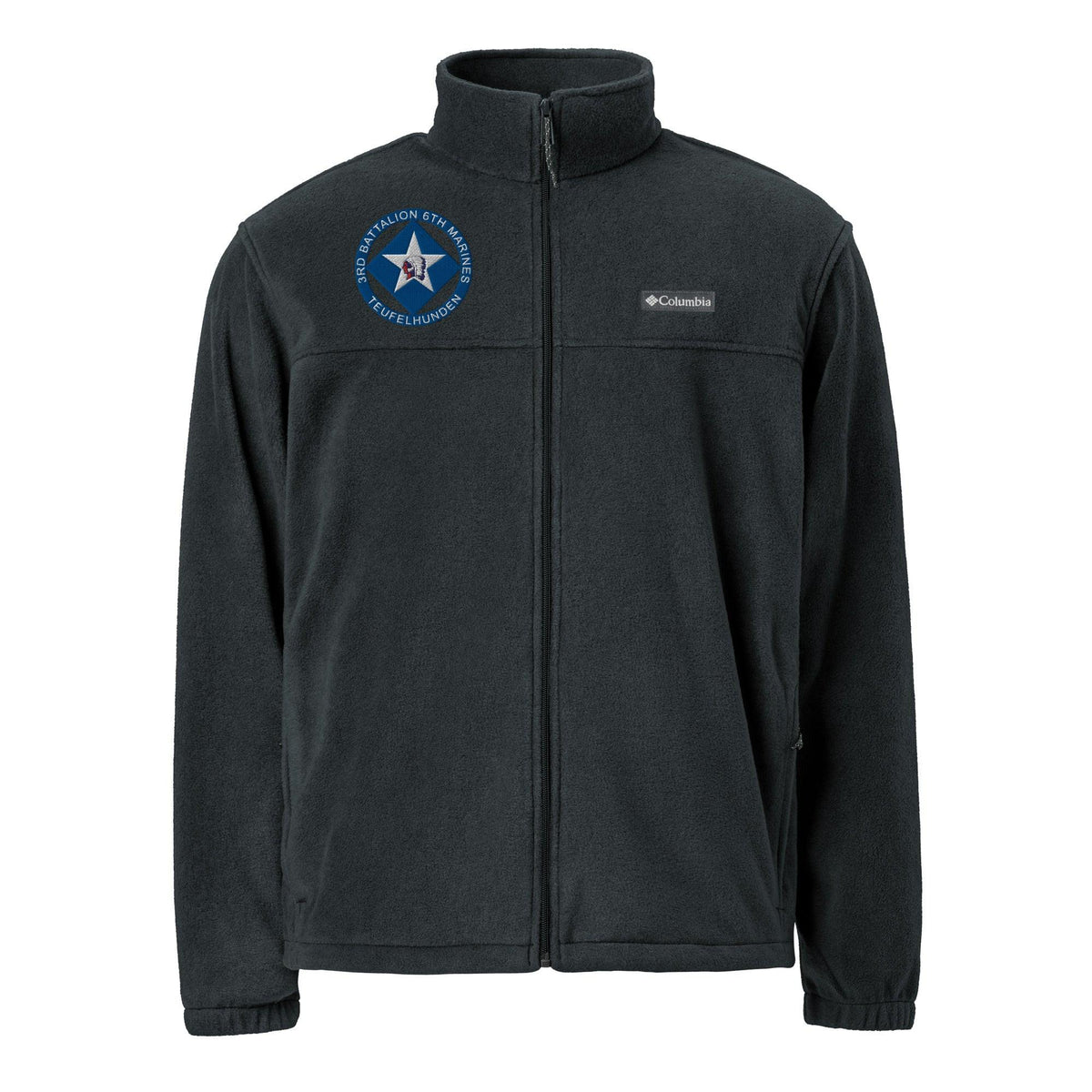 3/6 Marines Embroidered Unisex Columbia® Fleece Jacket Tactically Acquired Black S 