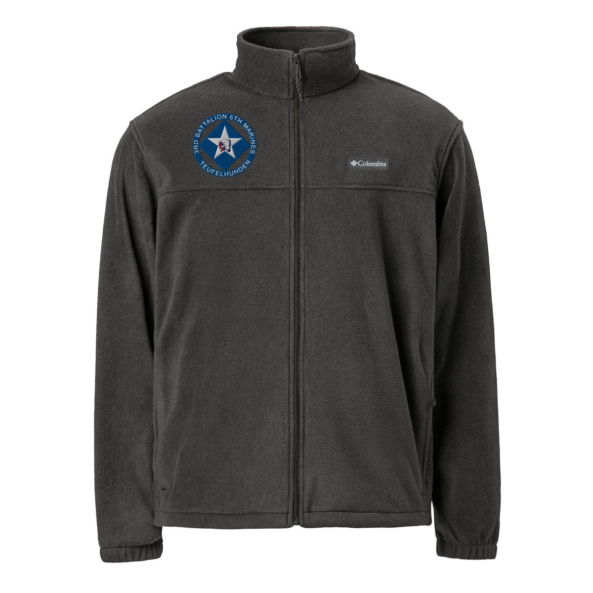 3/6 Marines Embroidered Unisex Columbia® Fleece Jacket Tactically Acquired Charcoal Heather S 