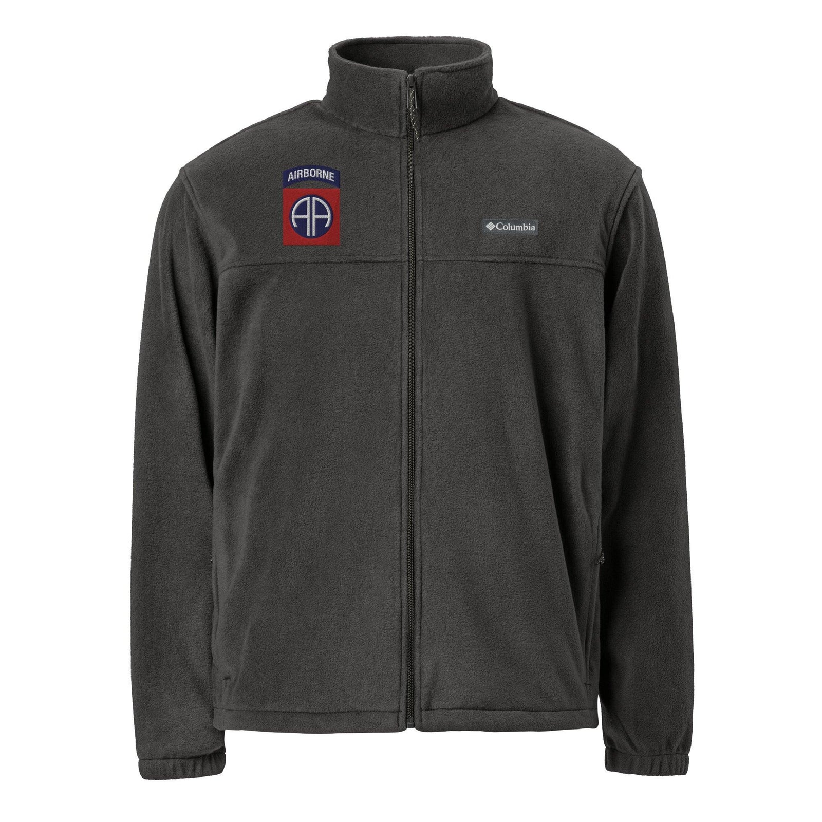 82nd Airborne Division Embroidered Columbia® Unisex Fleece Jacket Tactically Acquired Charcoal Heather S 