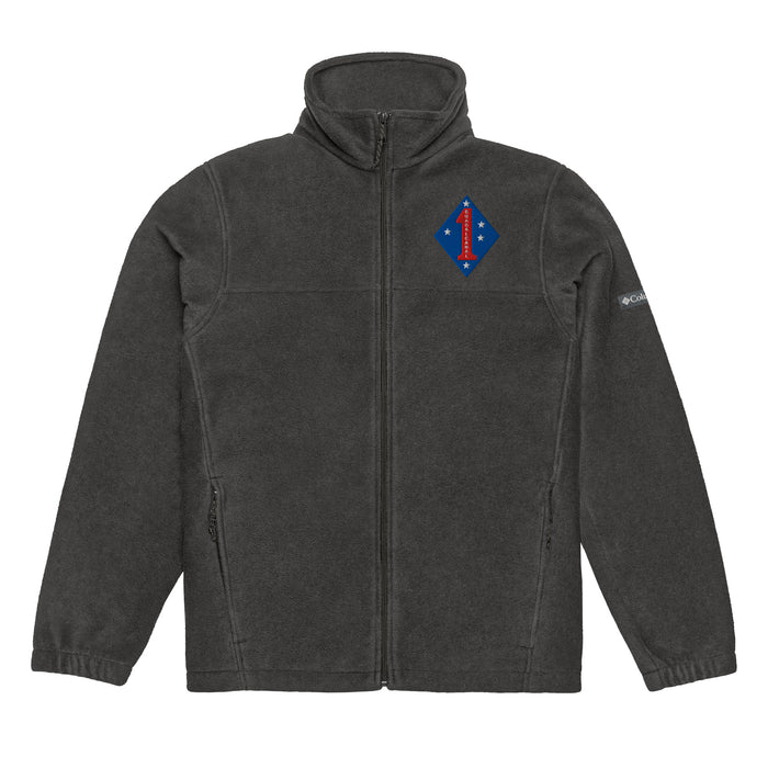 1st Marine Division Embroidered Columbia® Fleece Jacket Tactically Acquired Charcoal Heather S