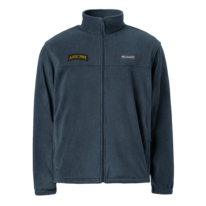 U.S. Army Airborne Tab Embroidered Unisex Columbia® Fleece Jacket Tactically Acquired Collegiate Navy S 