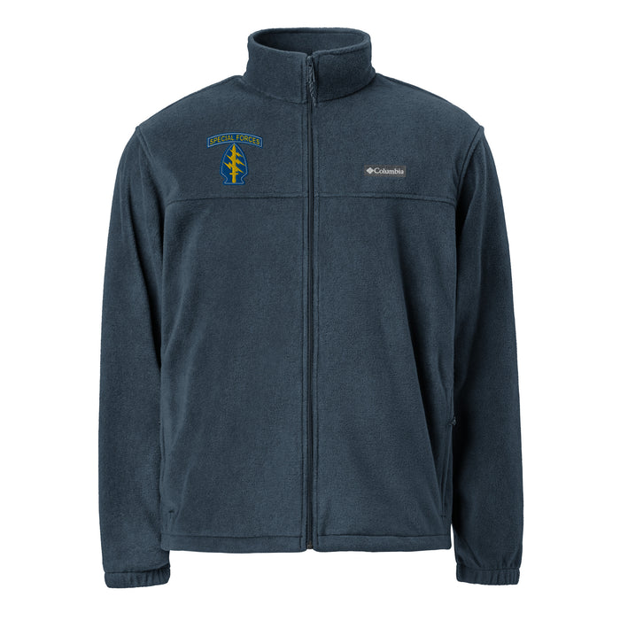 U.S. Army Special Forces Embroidered Unisex Columbia® Fleece Jacket Tactically Acquired Collegiate Navy S 
