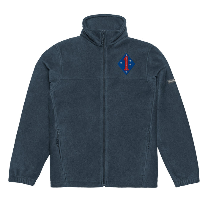 1st Marine Division Embroidered Columbia® Fleece Jacket Tactically Acquired Collegiate Navy S