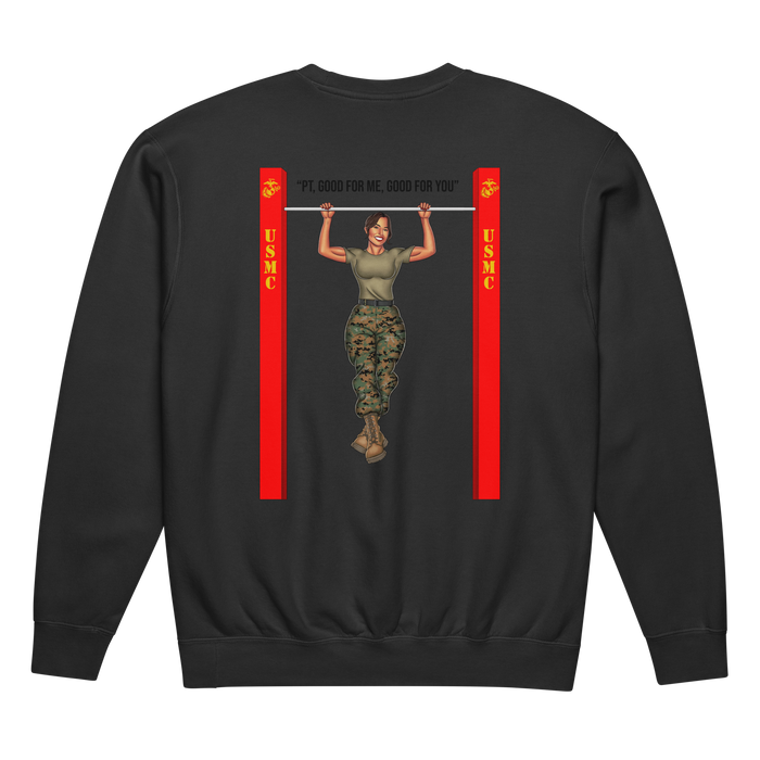 USMC Pin-Up Girl Ari Comfort Colors PT Sweatshirt Tactically Acquired Black Small