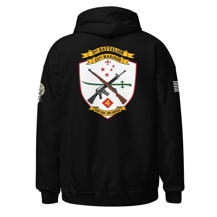 3rd Bn 23rd Marines (3/23 Marines) Unisex Hoodie Tactically Acquired   