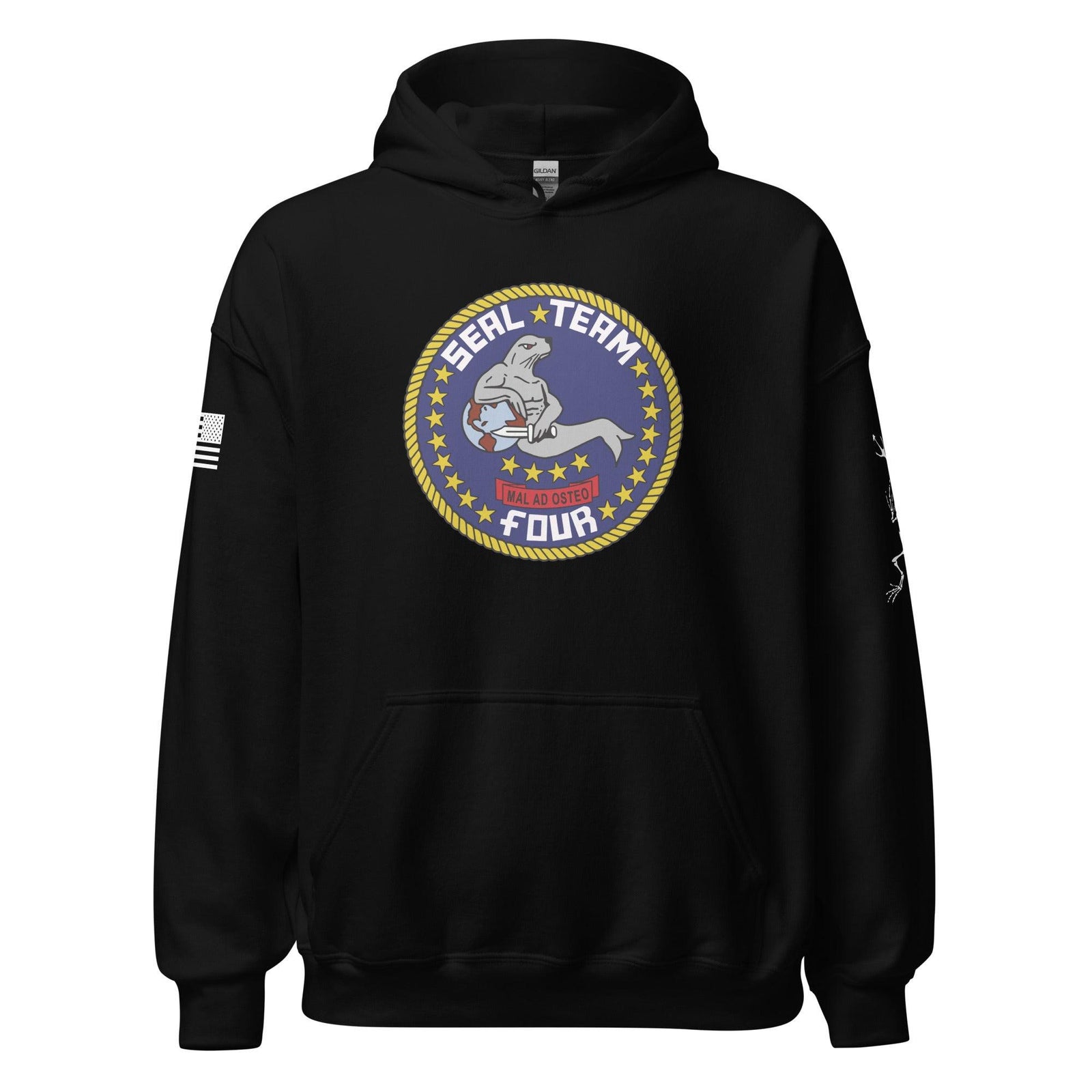 U.S. Navy SEAL Team 4 Frogman Unisex Hoodie Tactically Acquired Black S 
