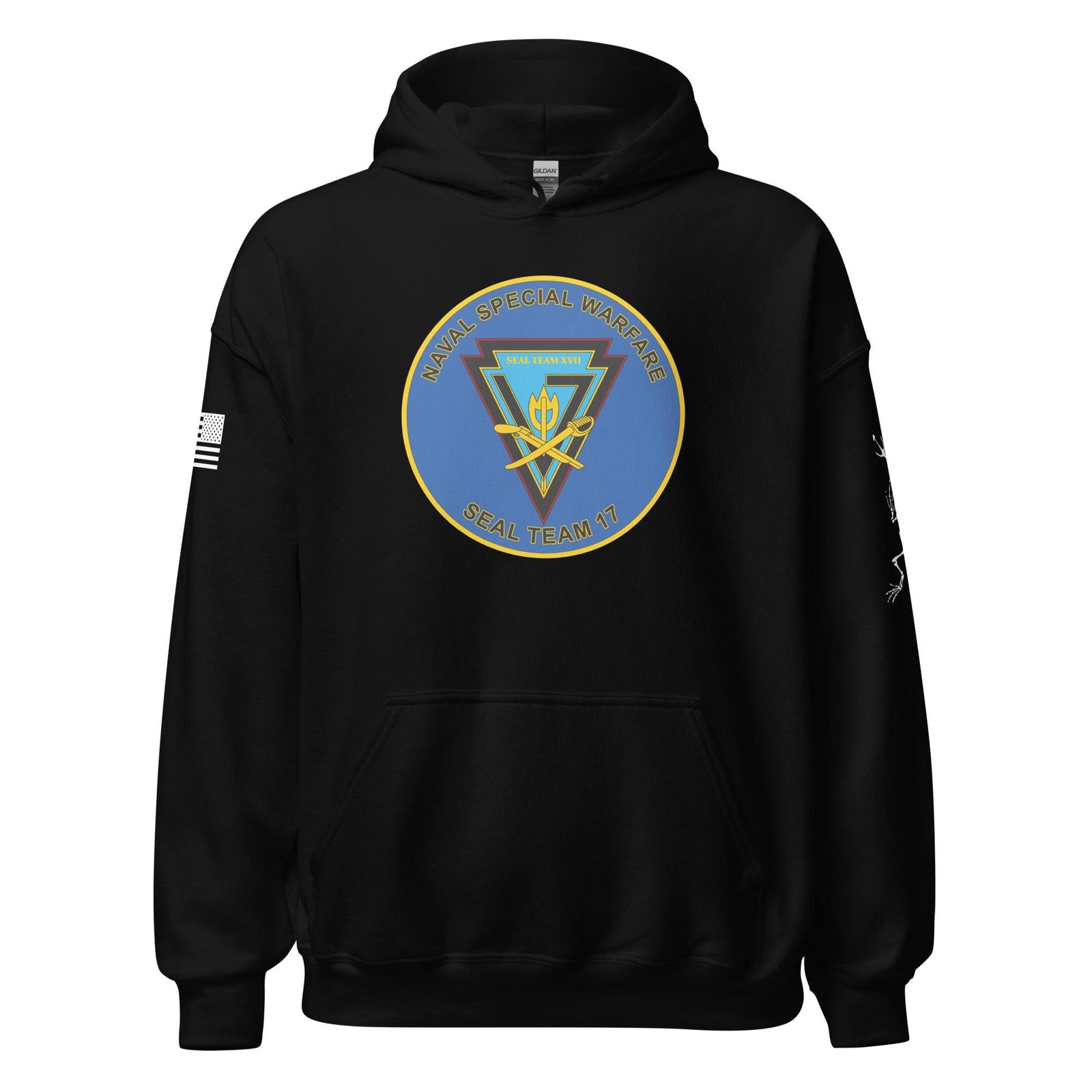 U.S. Navy SEAL Team 17 Frogman Unisex Hoodie Tactically Acquired Black S 
