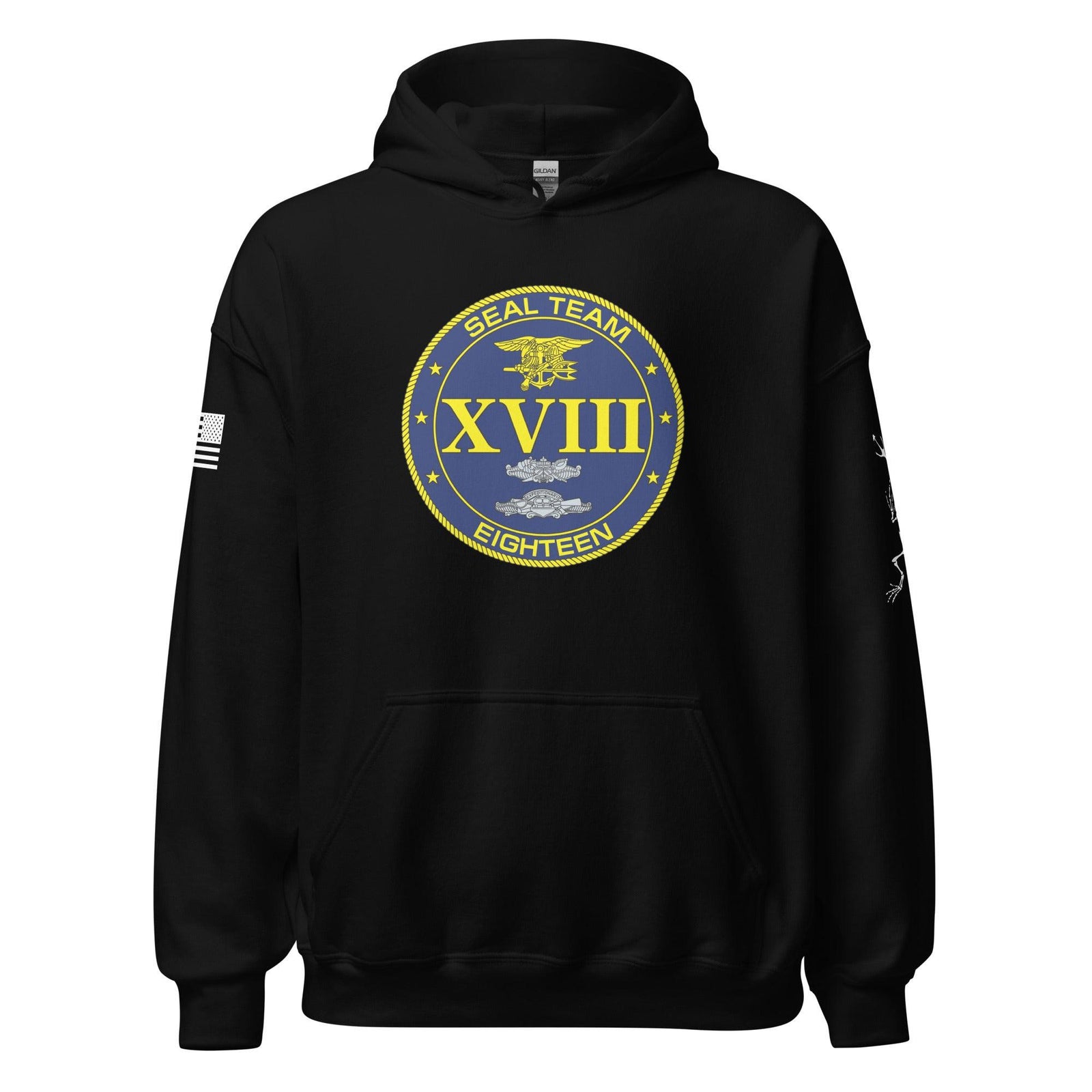 U.S. Navy SEAL Team 18 Frogman Unisex Hoodie Tactically Acquired Black S 