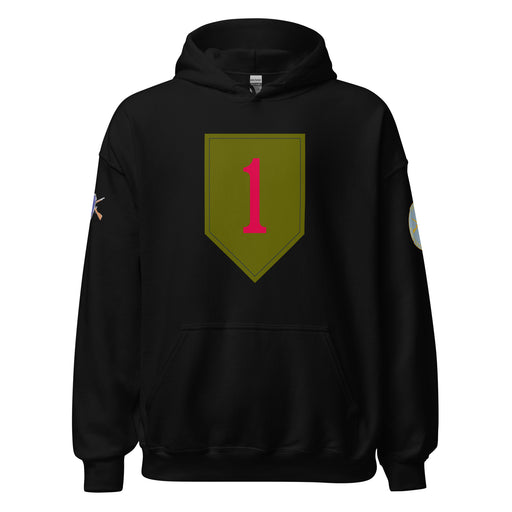 U.S. Army 1st Infantry Division (1ID) Infantry Branch Unisex Hoodie Tactically Acquired Black S 