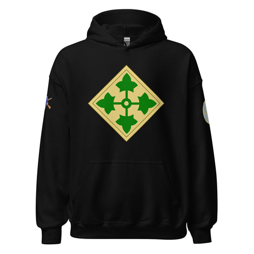 U.S. Army 4th Infantry Division (4ID) Infantry Branch Unisex Hoodie Tactically Acquired Black S 