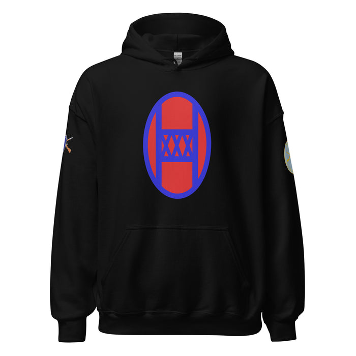 U.S. Army 30th Infantry Division (30ID) Infantry Branch Unisex Hoodie Tactically Acquired Black S 