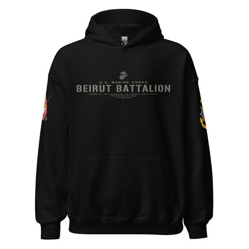 1/8 Marines "Beirut Battalion" Unit Motto Unisex Hoodie Tactically Acquired Black S 