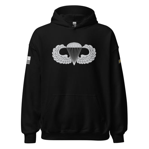 U.S. Army Parachutist Badge Unisex Paratrooper Hoodie Tactically Acquired Black S 