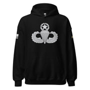 U.S. Army Master Parachutist Badge Unisex Paratrooper Hoodie Tactically Acquired Black S 