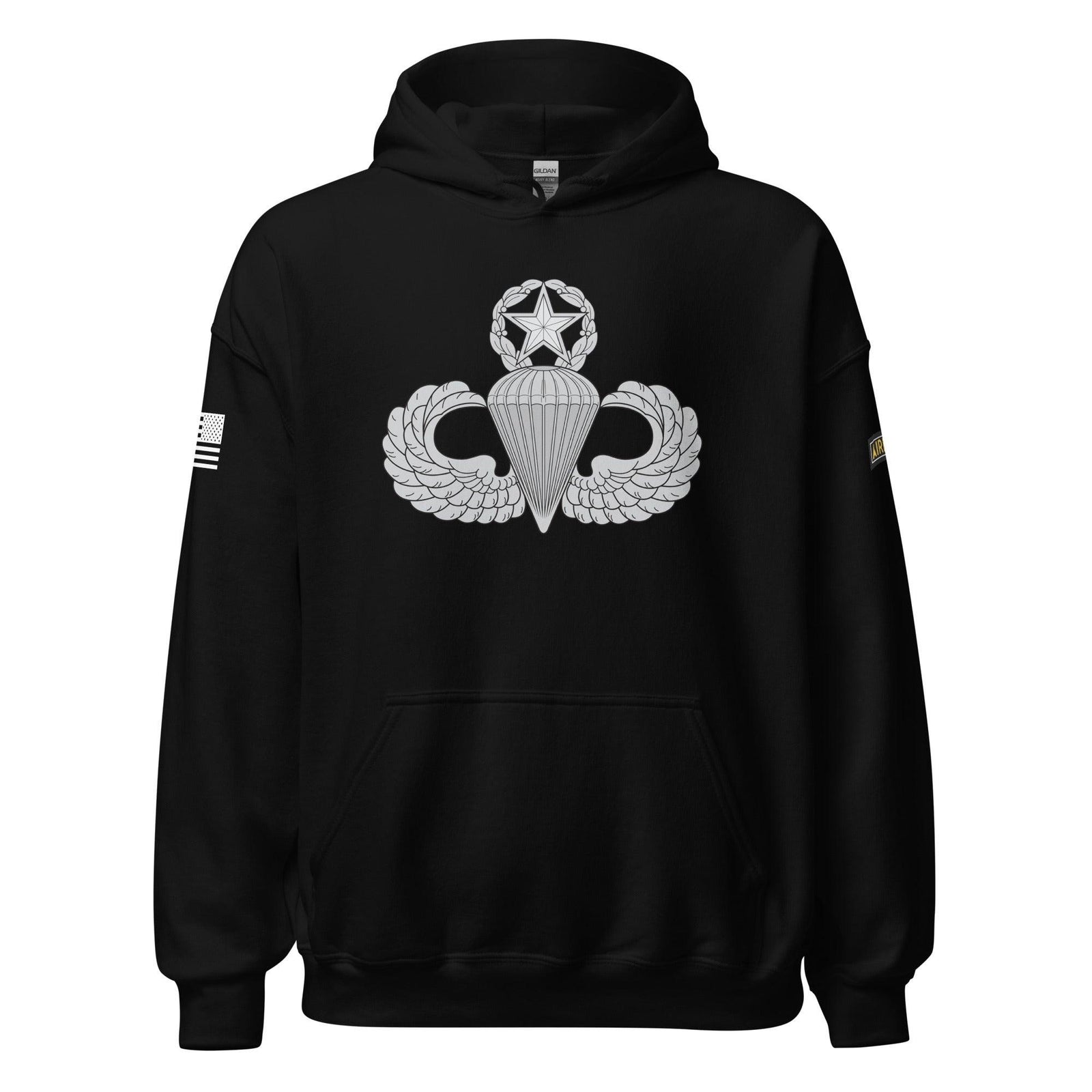U.S. Army Master Parachutist Badge Unisex Paratrooper Hoodie Tactically Acquired Black S 