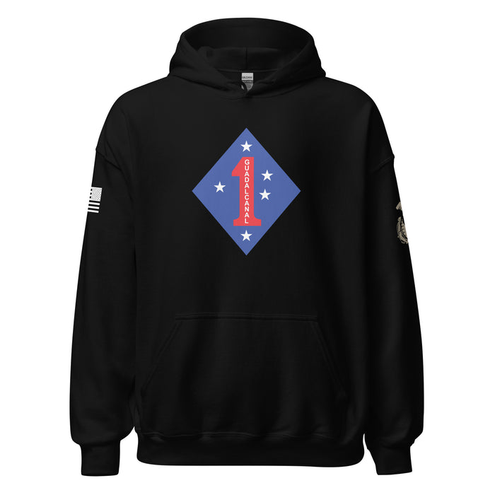 1st Marine Division Unisex Hoodie Tactically Acquired Black S 
