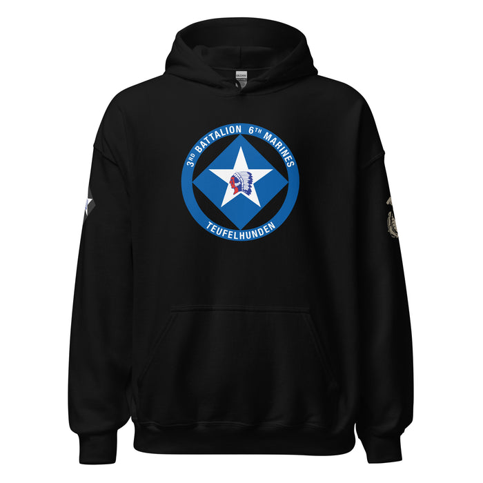 3/6 Marines Unisex Hoodie Tactically Acquired Black S 