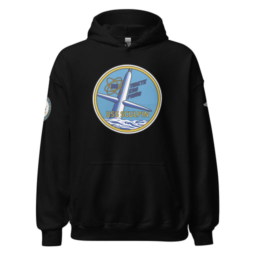 USS Sculpin (SSN-590) U.S. Navy Veteran Unisex Hoodie Tactically Acquired Black S 