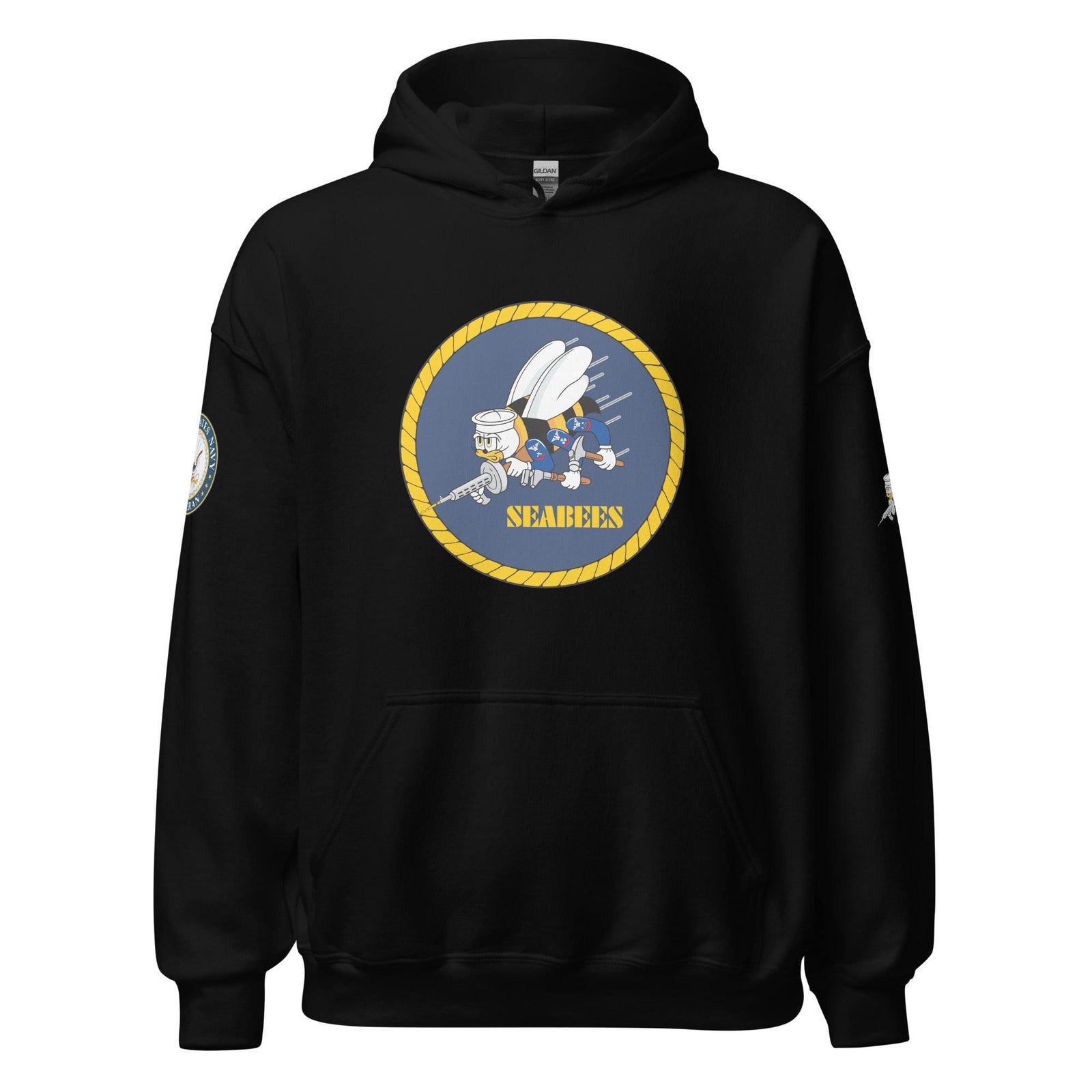 U.S. Navy Seabees Veteran Unisex Hoodie Tactically Acquired Black S 