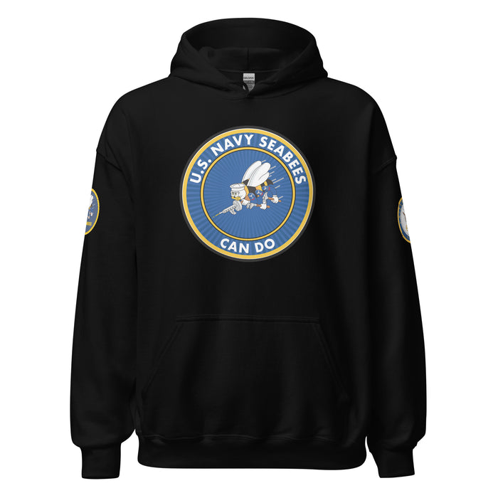 U.S. Navy Seabees "Can Do" Motto Unisex Hoodie Tactically Acquired Black S 