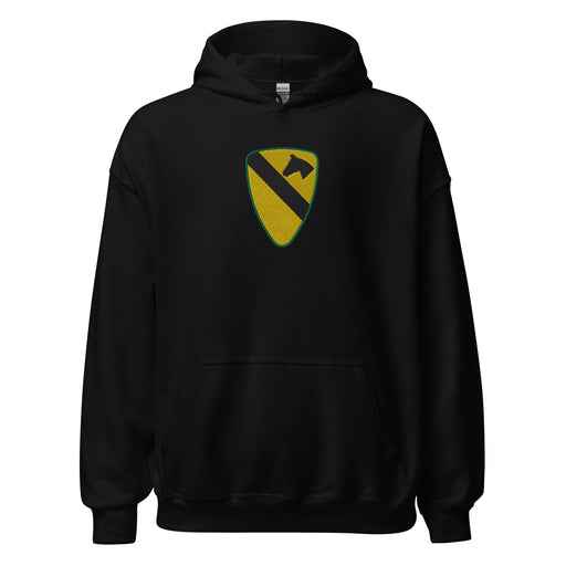 U.S. Army 1st Cavalry Division Embroidered Unisex Hoodie Tactically Acquired Black S 