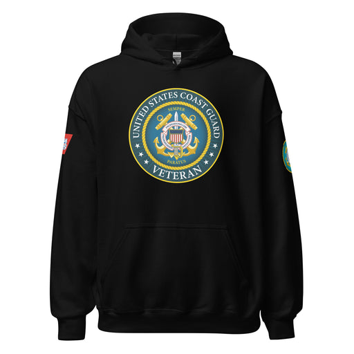 U.S. Coast Guard Veteran Unisex Hoodie Tactically Acquired Black S 