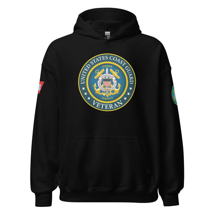 U.S. Coast Guard Veteran Unisex Hoodie Tactically Acquired Black S 