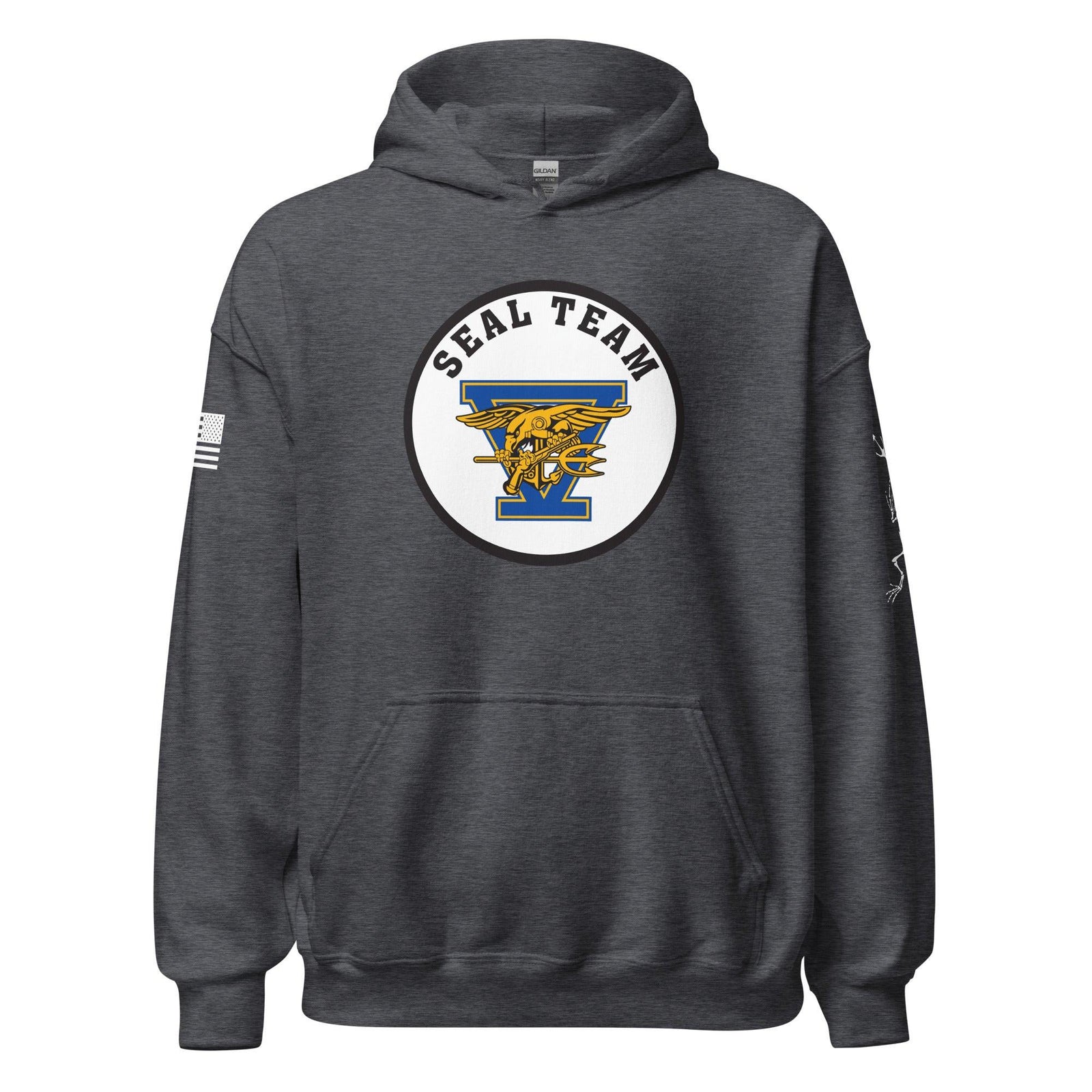 U.S. Navy SEAL Team 5 Frogman Unisex Hoodie Tactically Acquired Dark Heather S 