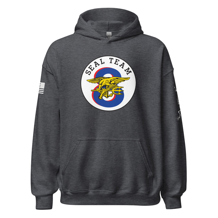 U.S. Navy SEAL Team 8 Frogman Unisex Hoodie Tactically Acquired Dark Heather S 