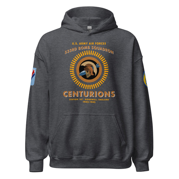 533rd Bomb Squadron 381st BG WW2 Legacy Unisex Hoodie Tactically Acquired Dark Heather S 