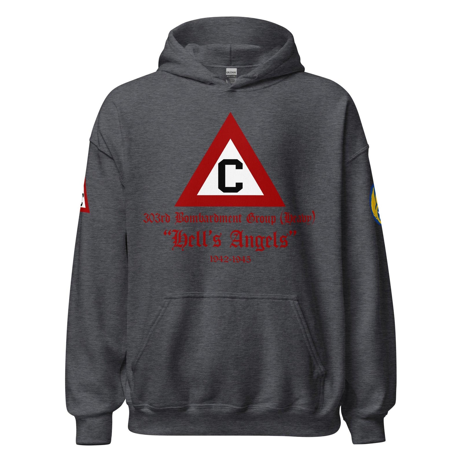 303rd Bombardment Group (Heavy) 8th Air Force Unisex Hoodie Tactically Acquired Dark Heather S 