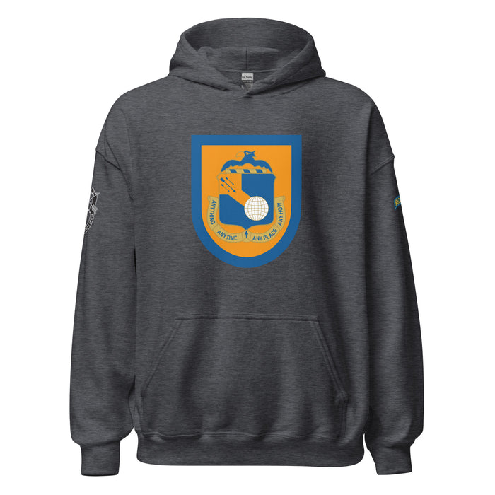 U.S. Army 77th Special Forces Group (77th SFG) Beret Flash Unisex Hoodie Tactically Acquired Dark Heather S 