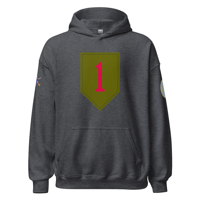U.S. Army 1st Infantry Division (1ID) Infantry Branch Unisex Hoodie Tactically Acquired Dark Heather S 