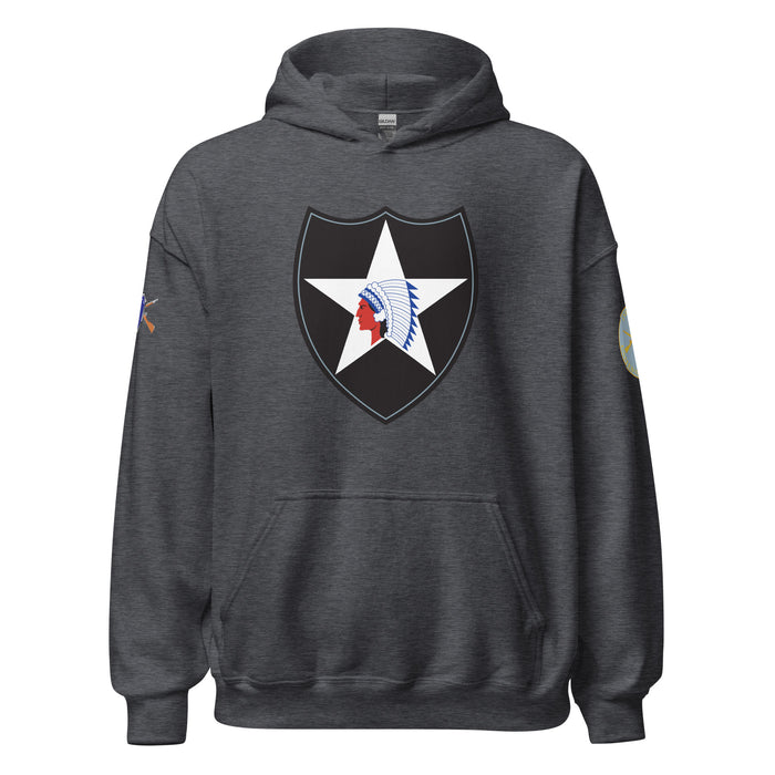 U.S. Army 2nd Infantry Division (2ID) Infantry Branch Unisex Hoodie Tactically Acquired Dark Heather S 