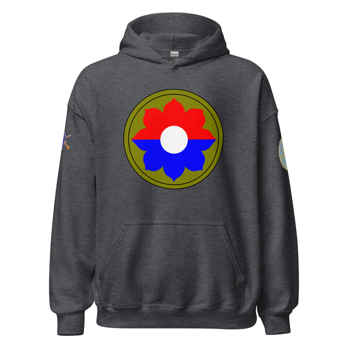 U.S. Army 9th Infantry Division (9ID) Infantry Branch Unisex Hoodie Tactically Acquired Dark Heather S 