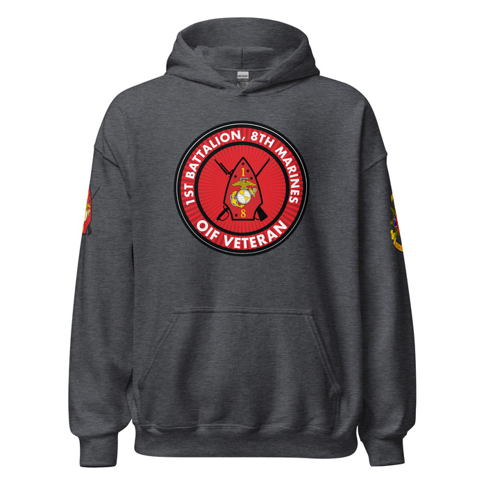 1/8 Marines OIF Veteran Unisex Hoodie Tactically Acquired Dark Heather S 