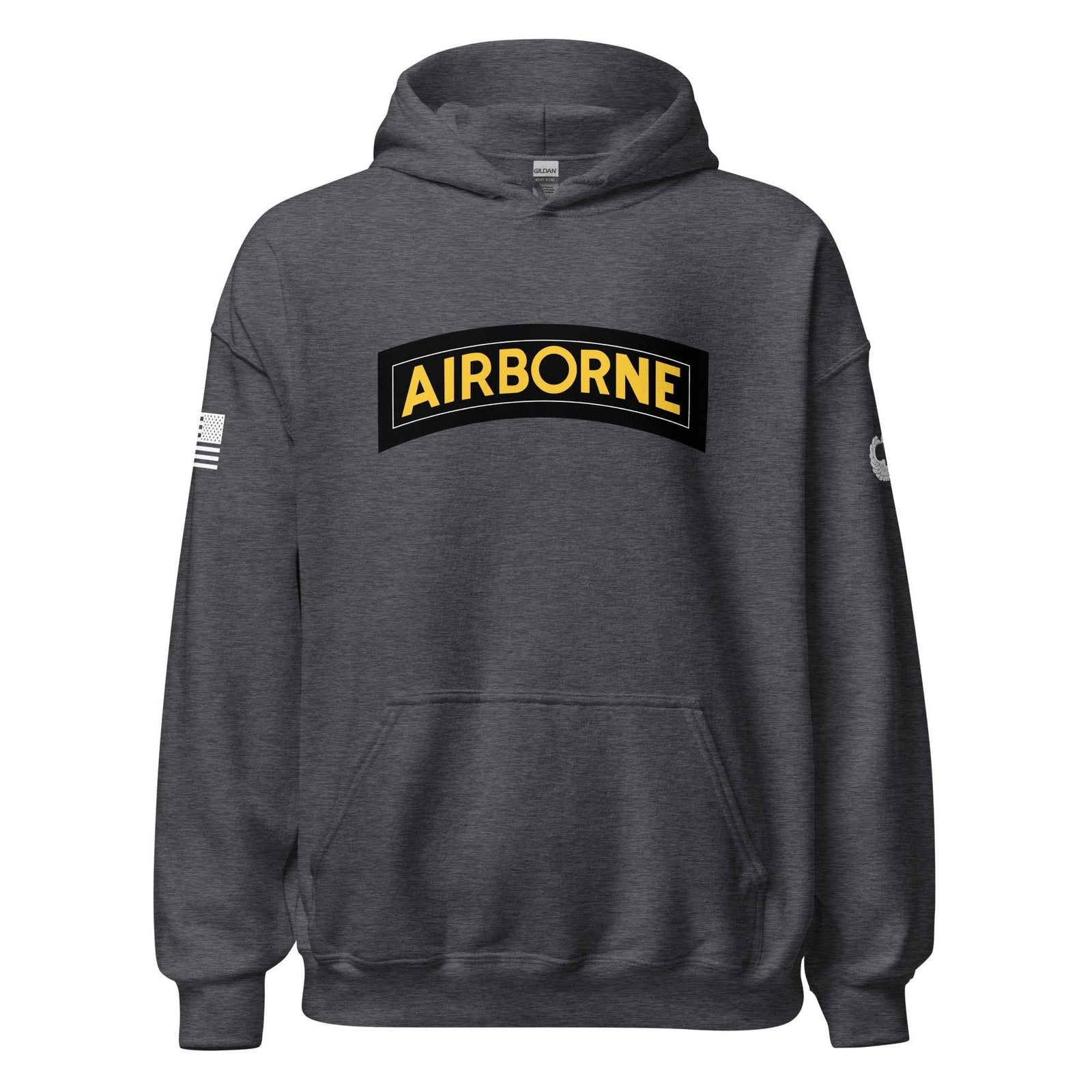 U.S. Army Airborne Tab Unisex Hoodie Tactically Acquired Dark Heather S 