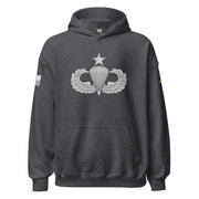 U.S. Army Senior Parachutist Badge Unisex Paratrooper Hoodie Tactically Acquired Dark Heather S 