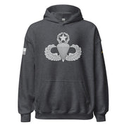 U.S. Army Master Parachutist Badge Unisex Paratrooper Hoodie Tactically Acquired Dark Heather S 