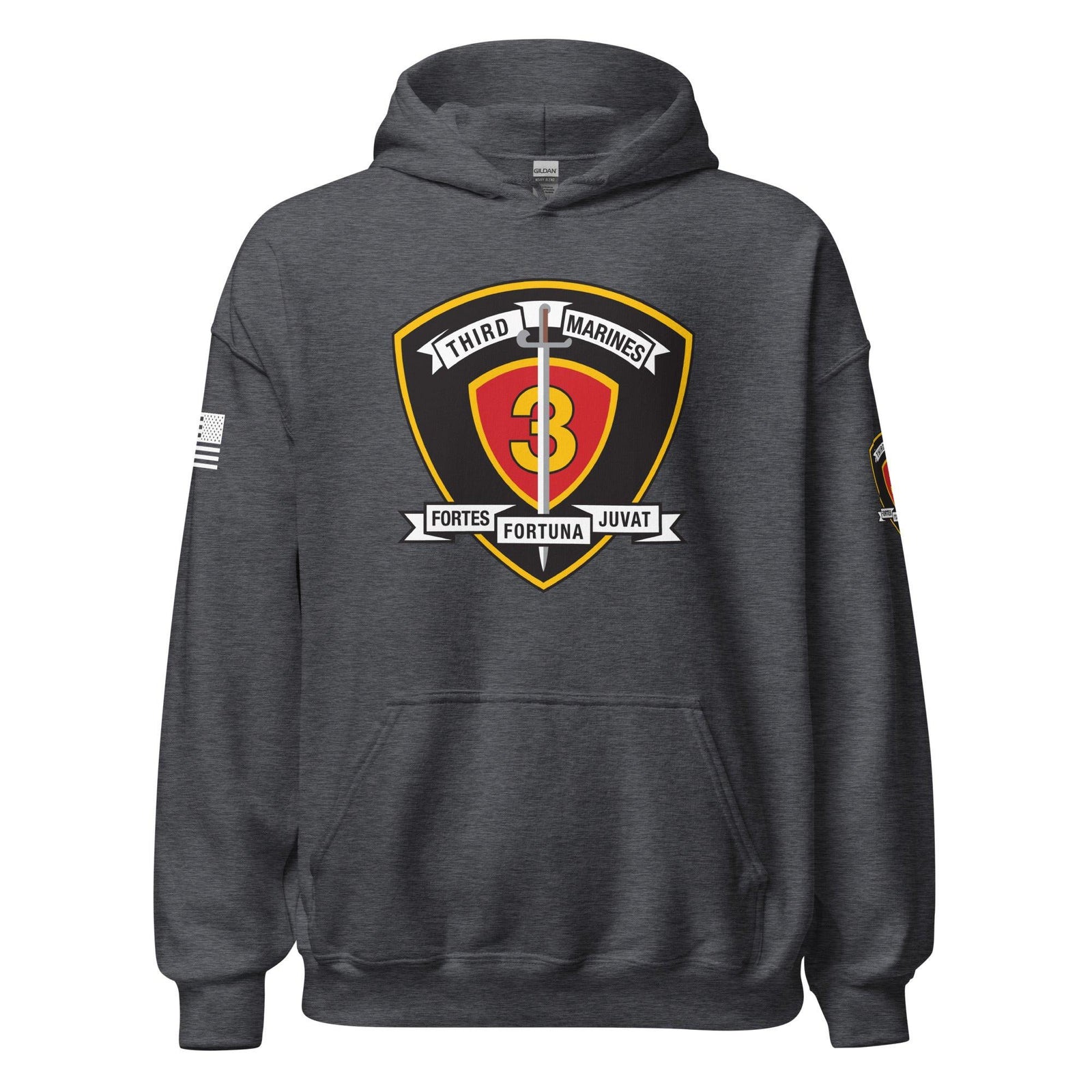 1st Bn 3rd Marines (1/3 Marines) Unisex Hoodie Tactically Acquired Dark Heather S 