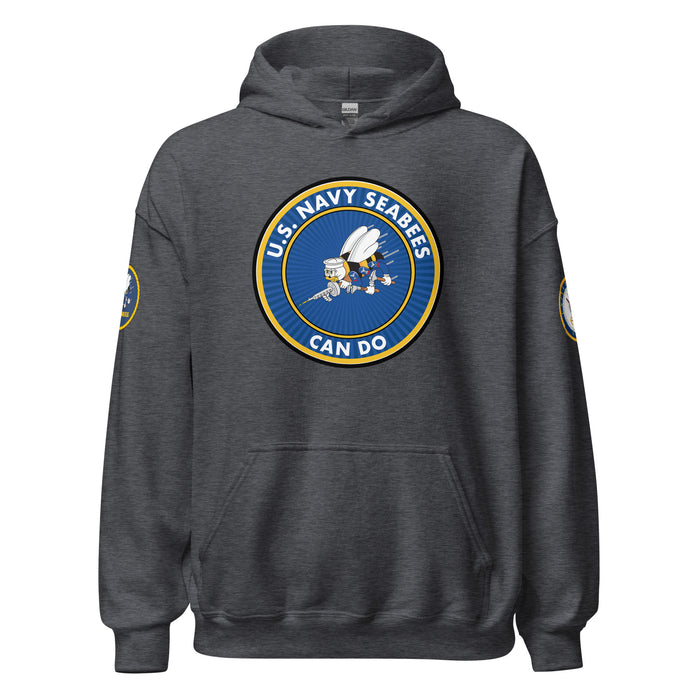 U.S. Navy Seabees "Can Do" Motto Unisex Hoodie Tactically Acquired Dark Heather S 