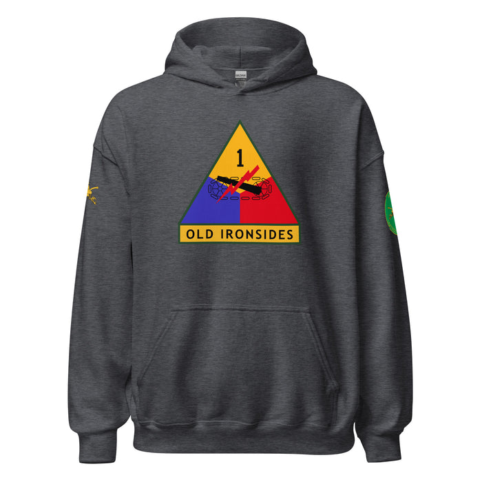 1st Armored Division Unisex Hoodie Tactically Acquired Dark Heather S 