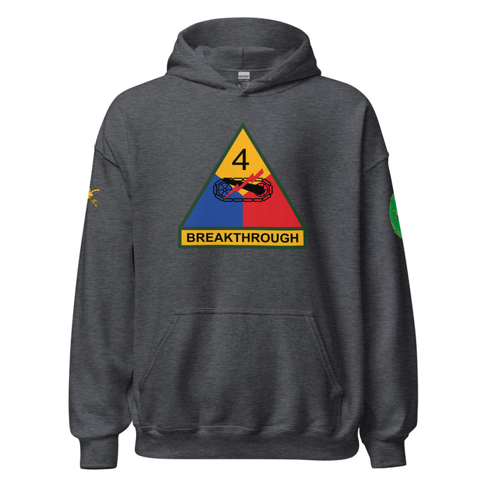 U.S. Army 4th Armored Division Unisex Hoodie Tactically Acquired Dark Heather S 