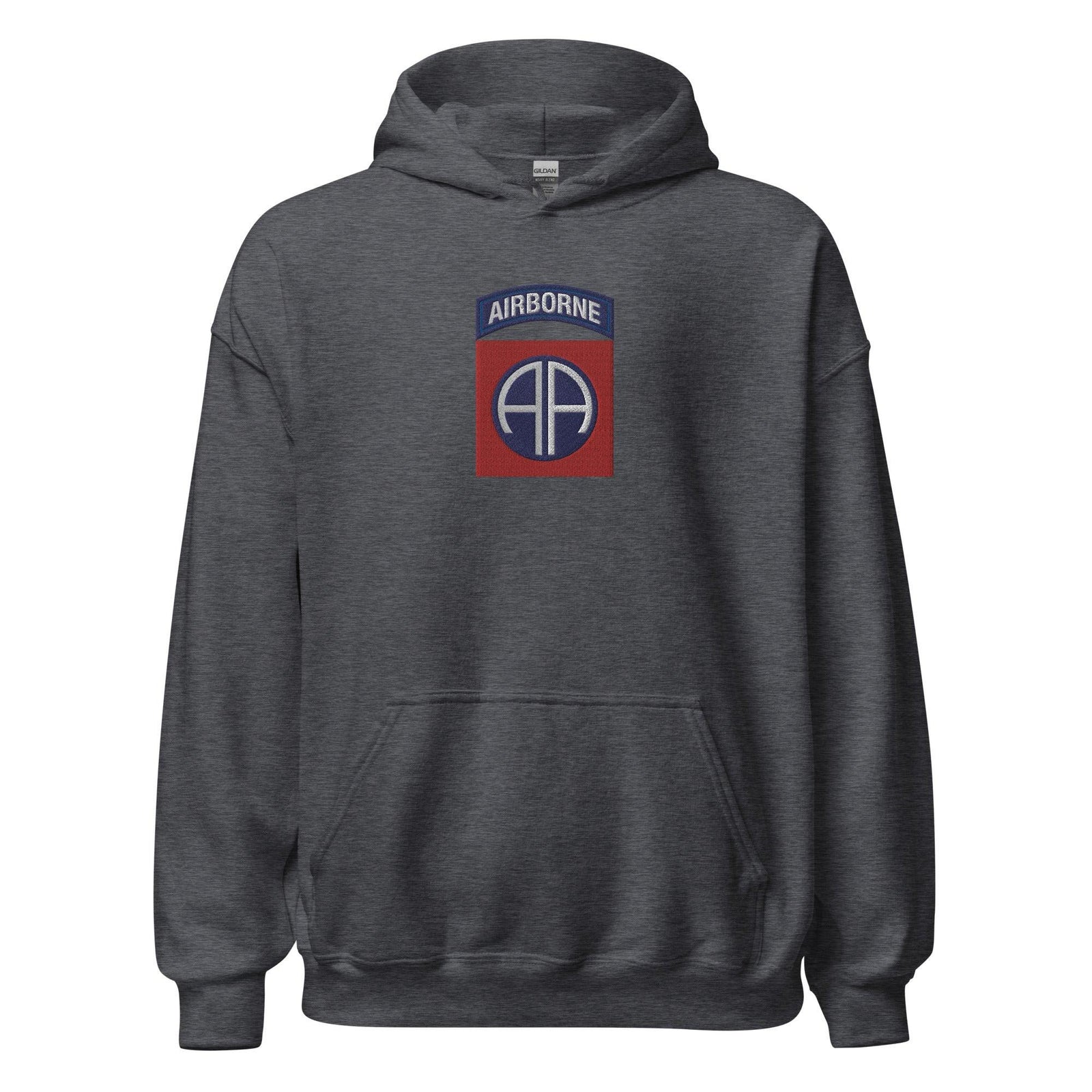 82nd Airborne Division Embroidered Unisex Hoodie Tactically Acquired Dark Heather S 
