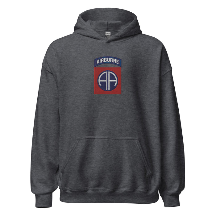 82nd Airborne Division Embroidered Unisex Hoodie Tactically Acquired Dark Heather S 