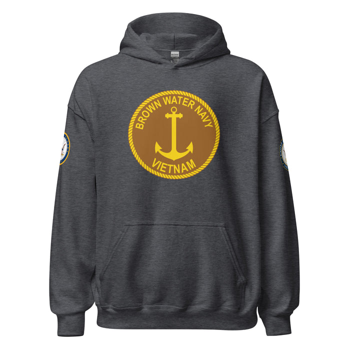 Brown Water Navy Vietnam Unisex Hoodie Tactically Acquired Dark Heather S 