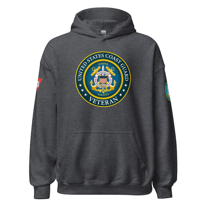 U.S. Coast Guard Veteran Unisex Hoodie Tactically Acquired Dark Heather S 