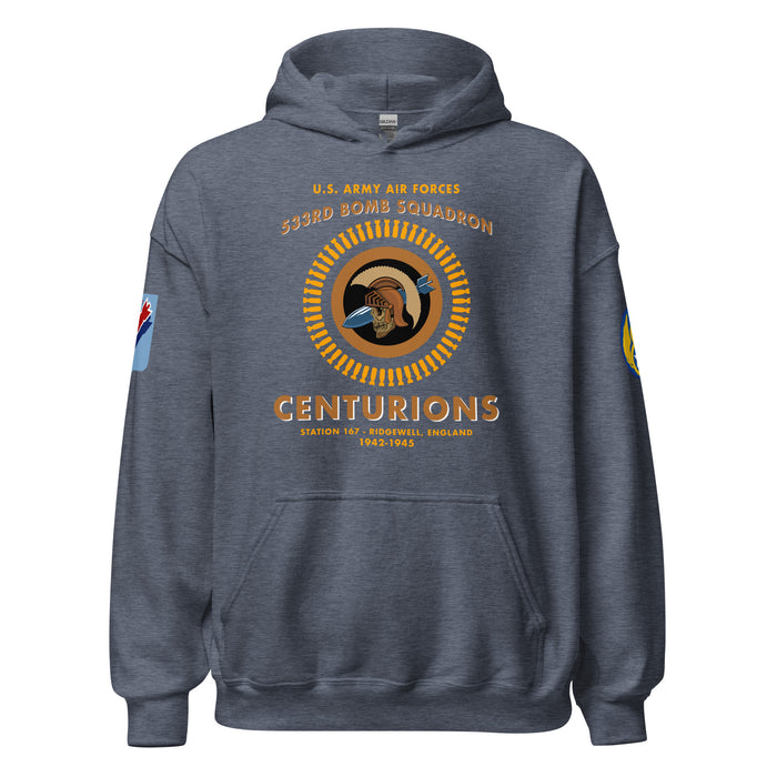 533rd Bomb Squadron 381st BG WW2 Legacy Unisex Hoodie Tactically Acquired Heather Sport Dark Navy S 
